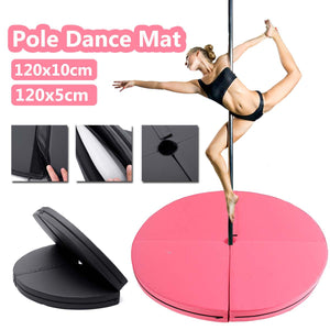 120x10cm PU Pole Dance Mat Skid-proof Fitness Yoga Mats Waterproof Thickened Round Dance Exercise Mat Folding Safety Gym Mat