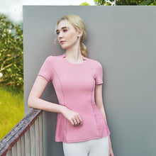 Load image into Gallery viewer, Women Yoga Shirts Vest Ladies Girls Short Sleeves Crop Top Sports Shirts Professional Fitness Gym Workout Running Slim Top New