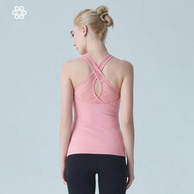 Load image into Gallery viewer, Women Yoga Shirts Vest Ladies Girls Sleeveless Crop Top Sports Shirts Professional Fitness Gym Workout Running Slim Top