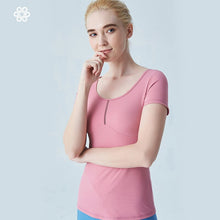 Load image into Gallery viewer, Women Yoga Shirts Vest Ladies Girls Short Sleeves Crop Top Sports Shirts Professional Fitness Gym Workout Running Slim Top New