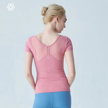 Load image into Gallery viewer, Women Yoga Shirts Vest Ladies Girls Short Sleeves Crop Top Sports Shirts Professional Fitness Gym Workout Running Slim Top New