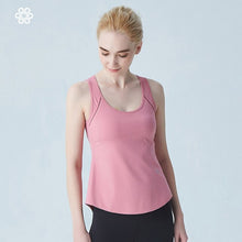 Load image into Gallery viewer, Women Yoga Shirts Vest Bra Ladies Sleeveless Crop Top Sports Girls Shirts Professional Fitness Gym Workout Running Slim Top