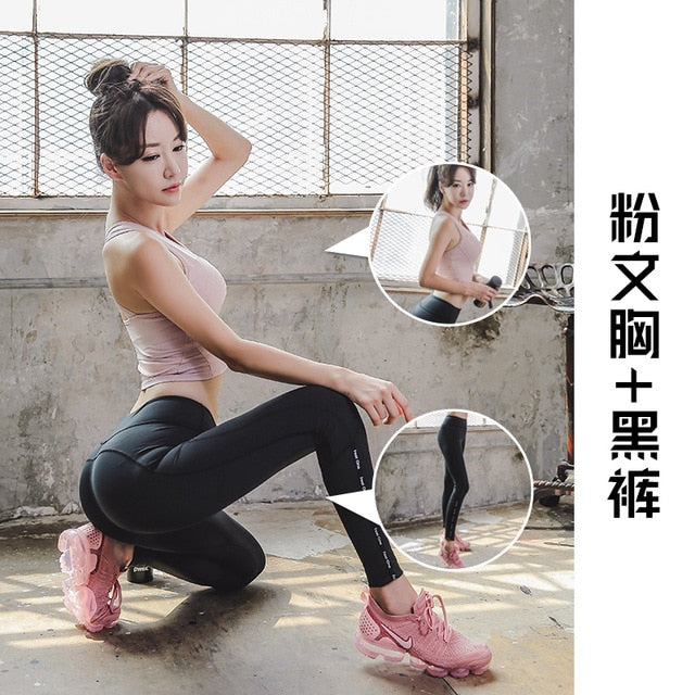 2019 women tracksuit solid yoga set patchwork running fitness jogging t shirt leggings sports suit gym sportswear workout