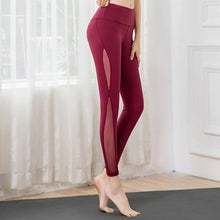 Load image into Gallery viewer, 2019 Yoga Pants High Waist Mesh Stitching Tightness Fast Drying Trousers Breathable Running Leggins Sport Women Fitness Leggings