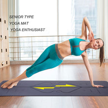 Load image into Gallery viewer, Pu Yoga Mat 5mm Natural Rubber Non-slip Yoga Mat With Position Line Pilates Mats