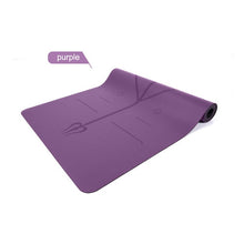 Load image into Gallery viewer, Pu Yoga Mat 5mm Natural Rubber Non-slip Yoga Mat With Position Line Pilates Mats
