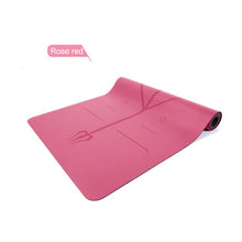 Load image into Gallery viewer, Pu Yoga Mat 5mm Natural Rubber Non-slip Yoga Mat With Position Line Pilates Mats