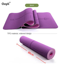 Load image into Gallery viewer, Thickness 8mm Double Color Non-slip Beginner Yoga Mat TPE Waterproof Health Safety Fitness Mat Lose Weight Exercise Pad 183*80cm