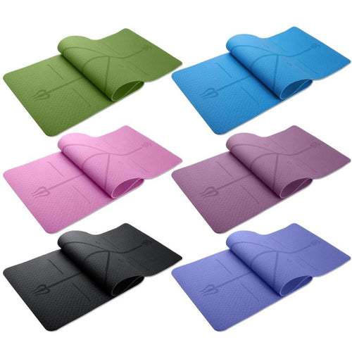 1830*610*6mm TPE Fitness Yoga Mat Met Tasteless Anti-slip Sports Gym Pads with Position Line Gymnastiek Matten for Beginner