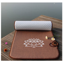 Load image into Gallery viewer, Four Seasons Bast Fiber Prayer Meditation Mat Cushion, Worship Cushion 108 Buddha Mat Super Smooth Yoga Mat Cushion 60*250CM