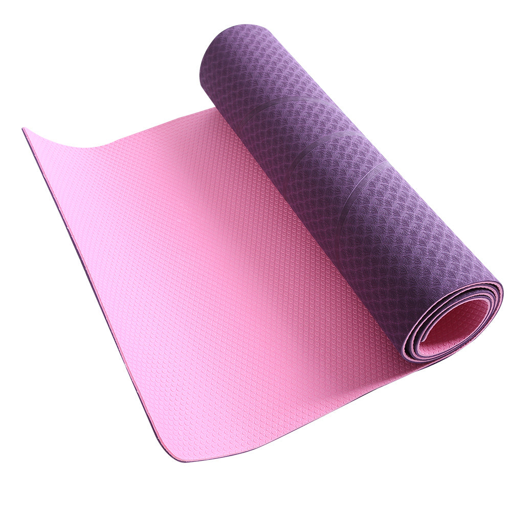 6mm TPE Yoga Mat Anti-skid Thickness Exercise Sport Pilates Mat Purple Environmental Fitness Gymnastics Dance Cushion