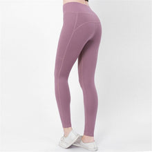 Load image into Gallery viewer, Pocket Solid Sport Yoga Pants High Waist Mesh Sport Leggings Fitness Women Yoga Leggings Training Running Pants Yoga Pants Women