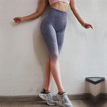 Load image into Gallery viewer, Women's High Waist Pink Yoga Pants Tummy Control Workout Running 4 Way Stretch Sport Leggings Ombre Seamless Gym Leggings