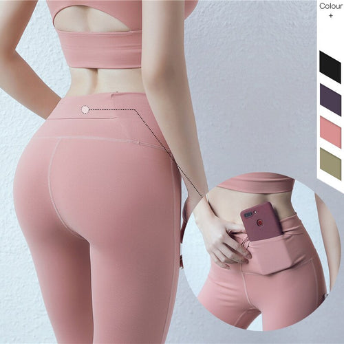 2019 High Waist Yoga Pants Hidden Pocket Red Tummy Control Workout Running 4 Way Stretch Sport Leggings Athletic Squat Tights