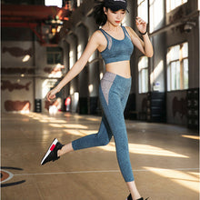 Load image into Gallery viewer, Women Yoga Set Sexy Breathable Sport Suit Padded Push Up Shockproof Sports Bras Pants Fitness Gym Set Sportswear Workout Clothes