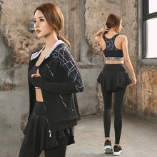 Load image into Gallery viewer, New Running Yoga Clothes Three-piece Female Gym Quick-drying Thin Hooded Fitness Casual Sexy Sports Suit Yoga Set  Tracksuit