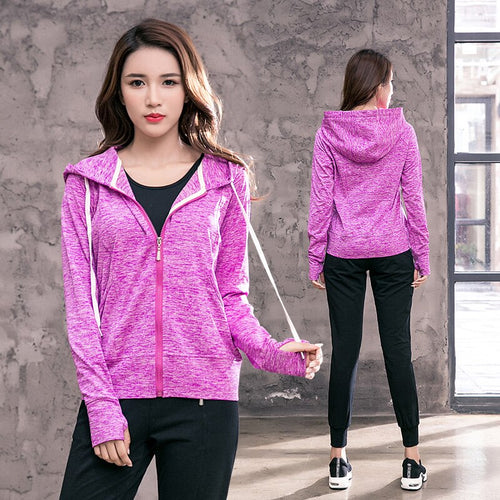 Clothes Dry Sportswear Trousers Female Coat Costume Fitness Tights Sport Suit Top Yoga Set Women's Tracksuit 2018 New