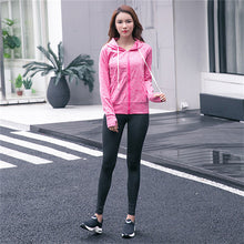 Load image into Gallery viewer, Clothes Dry Sportswear Trousers Female Coat Costume Fitness Tights Sport Suit Top Yoga Set Women&#39;s Tracksuit 2018 New