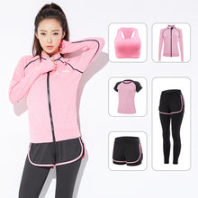 Load image into Gallery viewer, Autumn summer new yoga set five-piece slimming quick-drying fitness clothes outdoor running fitness five-piece