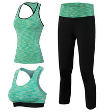 Load image into Gallery viewer, Yuerlian Gym 3 Pcs Compression Sportsuite For Women Fitness Tights Sport Suit Shorts Sport Bra Top Tracksuit For Women Yoga Set