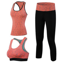 Load image into Gallery viewer, Yuerlian Gym 3 Pcs Compression Sportsuite For Women Fitness Tights Sport Suit Shorts Sport Bra Top Tracksuit For Women Yoga Set