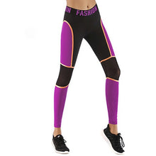 Load image into Gallery viewer, Women Patchwork Sport Suit Long Sleeve Sportswear Fashion Mesh Yoga Set Navel Top Elastic Leggings Outdoor Run Fitness Clothing