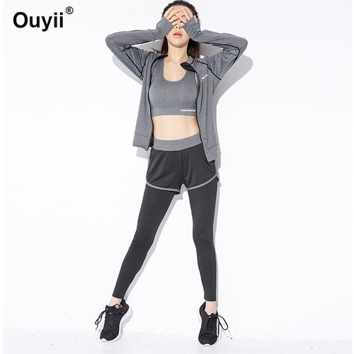 5 Pieces Set Gym Yoga Suits Breathable Quick-drying Training Sportswear Slim Running Women Sets Outdoor Running Sport Clothing