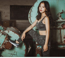 Load image into Gallery viewer, by dhl 20pcs Women Yoga Set Fitness Camouflage Print Bra+Pants Leggings Set Gym Workout Clothing Sportswear Slim Tracksuit