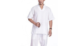 Load image into Gallery viewer, men gray/red top quality Summer short sleeve Cotton&amp;linen Yoga suit gym uniforms lay meditation suits kung fu tai chi clothing