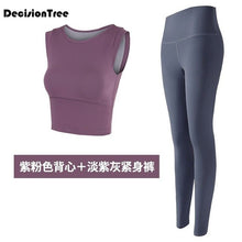 Load image into Gallery viewer, 2019 women&#39;s sportswear yoga set fitness gym clothes running tennis shirt+pants yoga leggings jogging workout suit