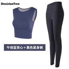 Load image into Gallery viewer, 2019 women&#39;s sportswear yoga set fitness gym clothes running tennis shirt+pants yoga leggings jogging workout suit