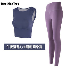 Load image into Gallery viewer, 2019 women&#39;s sportswear yoga set fitness gym clothes running tennis shirt+pants yoga leggings jogging workout suit