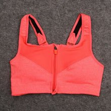 Load image into Gallery viewer, Women Sports Bra Zipper Running Gym Yoga Fitness jogging Padded Wirefree Shakeproof Push Up Top Bras sexy women fitness stretch