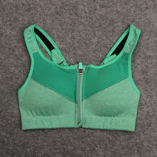 Load image into Gallery viewer, Women Sports Bra Zipper Running Gym Yoga Fitness jogging Padded Wirefree Shakeproof Push Up Top Bras sexy women fitness stretch