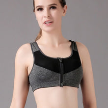 Load image into Gallery viewer, Women Sports Bra Zipper Running Gym Yoga Fitness jogging Padded Wirefree Shakeproof Push Up Top Bras sexy women fitness stretch