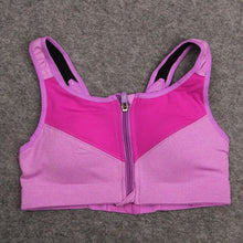 Load image into Gallery viewer, Women Sports Bra Zipper Running Gym Yoga Fitness jogging Padded Wirefree Shakeproof Push Up Top Bras sexy women fitness stretch