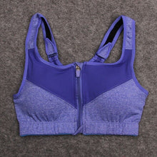 Load image into Gallery viewer, Women Sports Bra Zipper Running Gym Yoga Fitness jogging Padded Wirefree Shakeproof Push Up Top Bras sexy women fitness stretch