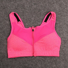 Load image into Gallery viewer, Women Sports Bra Zipper Running Gym Yoga Fitness jogging Padded Wirefree Shakeproof Push Up Top Bras sexy women fitness stretch