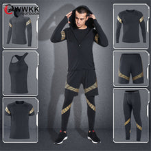Load image into Gallery viewer, New Men 6 Pieces Set T Shirt+Vest+Hooded Coats+Short+Trousers Male Yoga Quick Dry Style Fashion Hot Sportswear Fitness Tracksuit