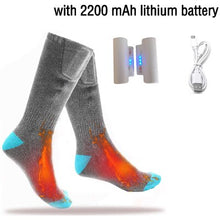 Load image into Gallery viewer, Winter Heated Sports Socks with 2200mah Rechargeable Lithium Battery for Women Yoga Pilates Socks Men Ski Rid Basketball Socks