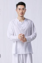 Load image into Gallery viewer, Asian Men Yoga Clothes Sets Cotton Meditation Clothing Shirt and Pants 2pcs/set Tai Chi Suit conjunto de yoga