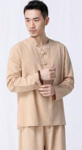 Asian Men Yoga Clothes Sets Cotton Meditation Clothing Shirt and Pants 2pcs/set Tai Chi Suit conjunto de yoga