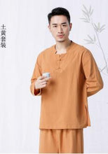 Load image into Gallery viewer, Asian Men Yoga Clothes Sets Cotton Meditation Clothing Shirt and Pants 2pcs/set Tai Chi Suit conjunto de yoga