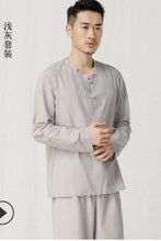 Load image into Gallery viewer, Asian Men Yoga Clothes Sets Cotton Meditation Clothing Shirt and Pants 2pcs/set Tai Chi Suit conjunto de yoga