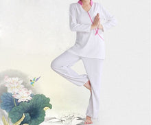 Load image into Gallery viewer, 4colors high quality cotton&amp;linen suits spring&amp;summer yoga clothes female meditation lay clothing sets tai chi fitness uniforms