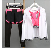 Load image into Gallery viewer, 2017 New 4 Pieces Letter Sport Suit Womens Yoga Set Women Fitness Plus Size Jogging Breathable Exercise Sports Bra Outdoor