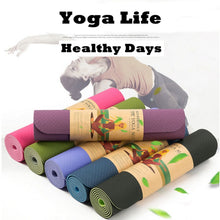 Load image into Gallery viewer, TPE Natural Fold Yoga Mat Yoga Mat for Fitness Pilates 6mm 183*61*0.6cm Tasteless for Beginners Yoga-Mats-Fitness Free shipping