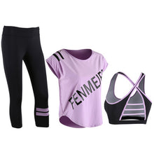 Load image into Gallery viewer, Yoga Set Apparel Women Sport Bra Fitness Running Clothes Breathable Strappy Vest Seamless Padded Tights Stretch Yoga Top Legging