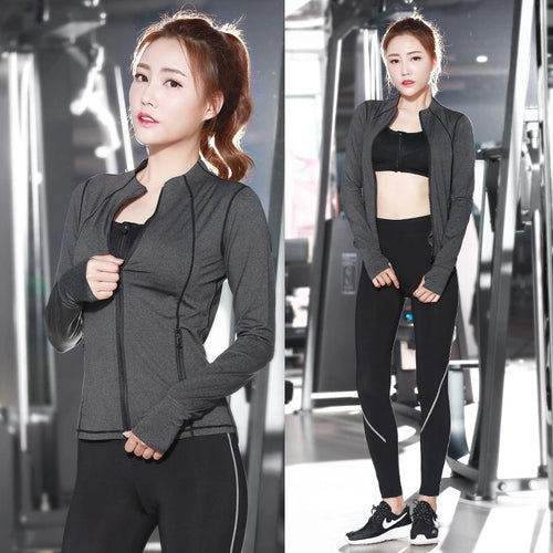 3pcs=1sets Yoga Pants+Zip Sports Bra+Long sleeved Jacket,Fitness suits,yoga Sports Set,Jogging Set for Women Jogging Suit YG