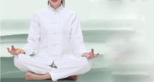 Load image into Gallery viewer, 3color high-grade linen&amp;cotton Autumn&amp;Winter Yoga suit female lay meditation uniforms fitness clothing sets gray/coffee/white